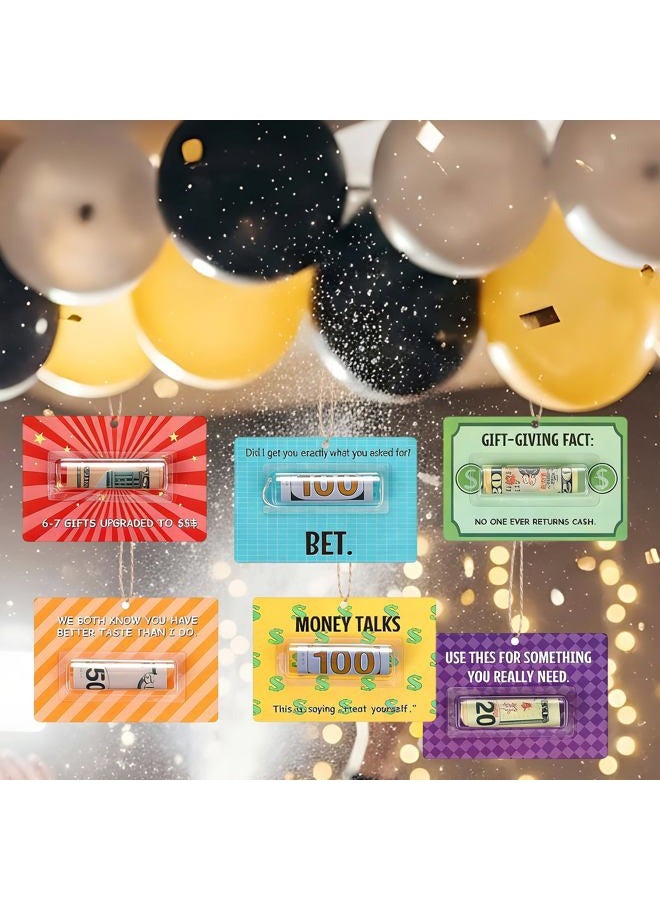 Tinlade 12 Pcs Funny Gift Card Money Holder Ornaments for Gifting Cash Checks Variety Fund Designs with Plastic Cover and Adhesive Give Cash as a Gift for Birthday Christmas(Phrases Collage Style) - Image 5