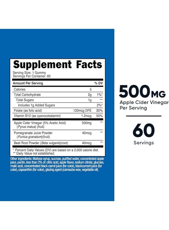 Nutricost, Apple Cider Vinegar Gummies, Apple, 500 mg, 60 Gummies - Image 4