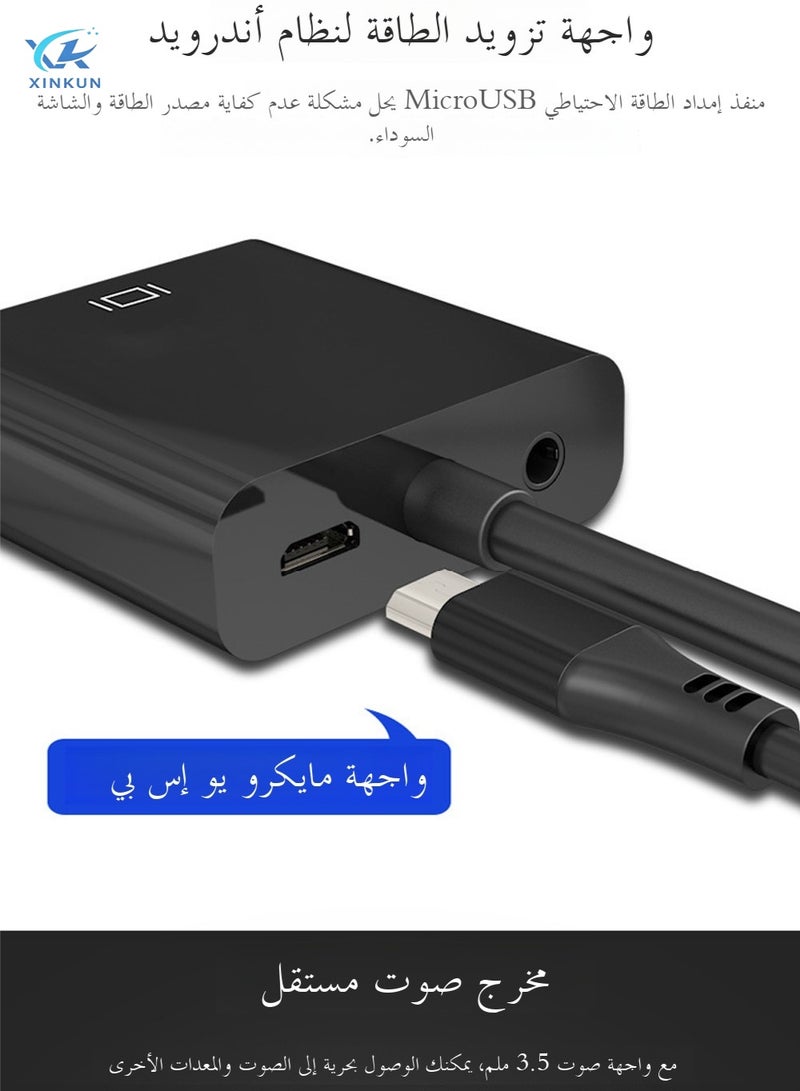  سينكون كابل محول فيديو من HDMI ذكر إلى VGA أنثى - مطلي بالذهب، محول فيديو متعدد الشاشات لأجهزة الكمبيوتر الشخصية والكمبيوترات المحمولة وأجهزة الكمبيوتر المكتبية والشاشات وأجهزة العرض والتلفزيونات عالية الدقة - Image 3