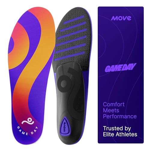 MOVE Game Day - All-Purpose Support Insoles - Plantar Fasciitis, Running, Shock Absorption, Flat Feet, Arch Support, Basketball, Active Lifestyle, Walking and Athletics (M 4-4.5 / WM 5.5-6) - Image 1