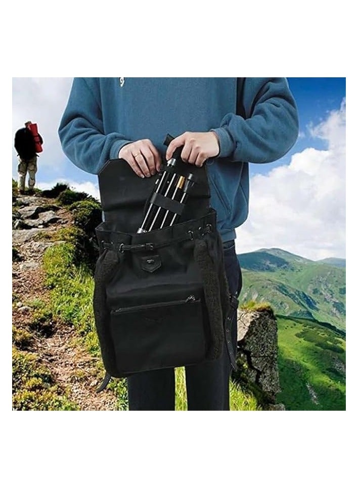 Green Tiger Cane Adjustable Folding Walking Cane with LED Flashlight 4 Non-slip Support Feet and Wrist Strap T Handle Suitable Elderly Safety, Ultralight for Hiking,Camping - Image 2