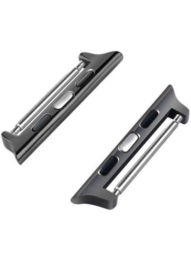 Generic - Apple Watch Series 8 Size 45mm Metal Watch Band Clasp/connector Black - Image 1