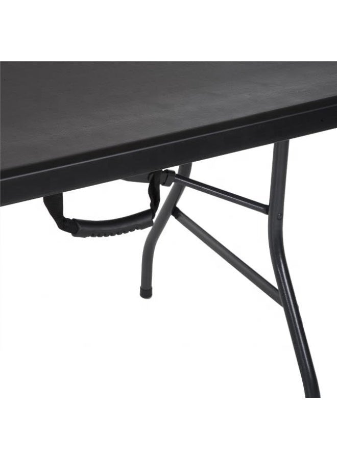 ECVV Multi-Functional Adjustable Folding Table with Carrying Handle, Portable Plastic | Picnic | Party | BBQ | Catering Buffet | Camping Table Indoor Outdoor | 180 * 74 * 74Cm | BLACK Black - Image 4