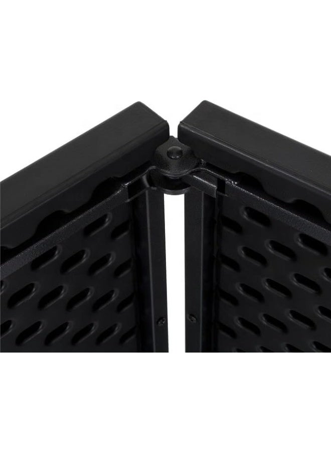 ECVV Multi-Functional Adjustable Folding Table with Carrying Handle, Portable Plastic | Picnic | Party | BBQ | Catering Buffet | Camping Table Indoor Outdoor | 180 * 74 * 74Cm | BLACK Black - Image 3