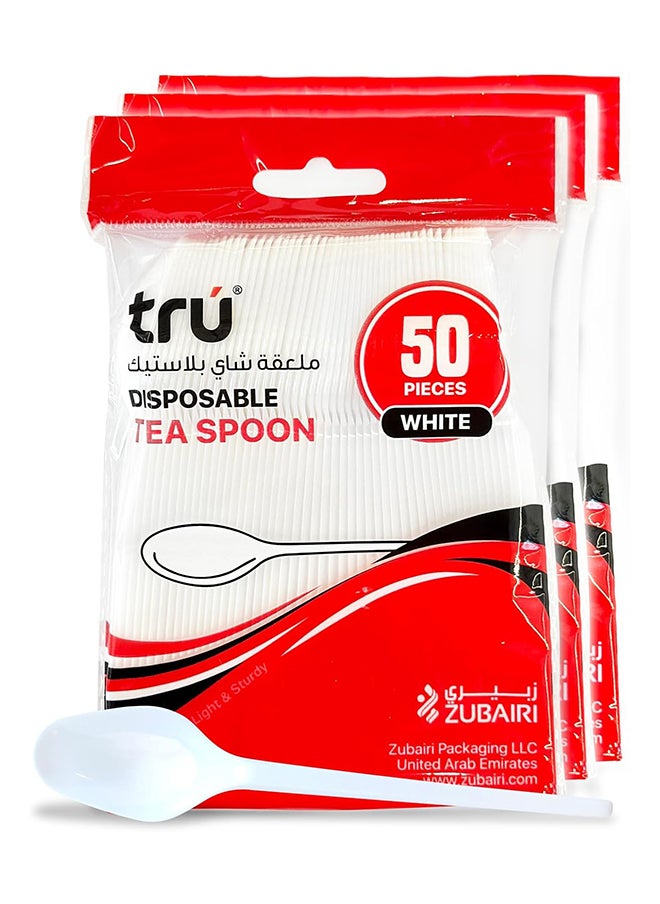 Tru Plastic Tea Spoon White 150 Pc  - Image 1