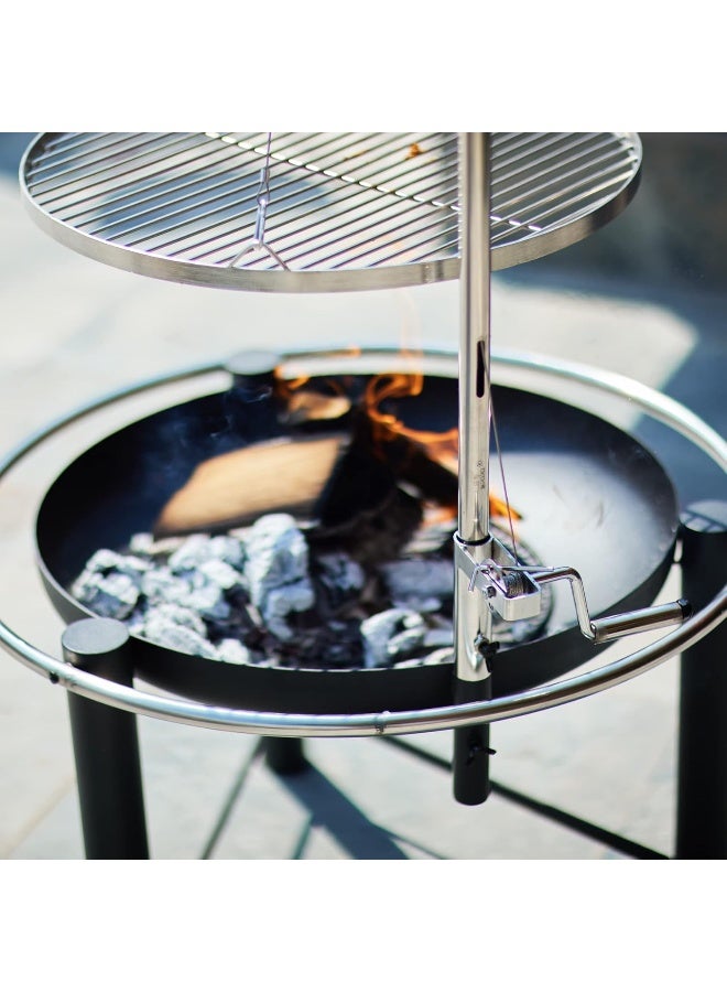 Bad Axe Hunter Firepit with Adjustable Grill –wood and charcoal -grilling for Backyard BBQs - Image 3