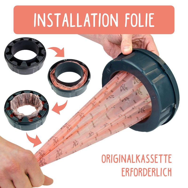 BABYZEN olalao Refill Film for Nappy Bin 8-Pack - Compatible with Tommee Tippee Twist & Click Refill Cassettes and More (Pack of 8) - Image 2