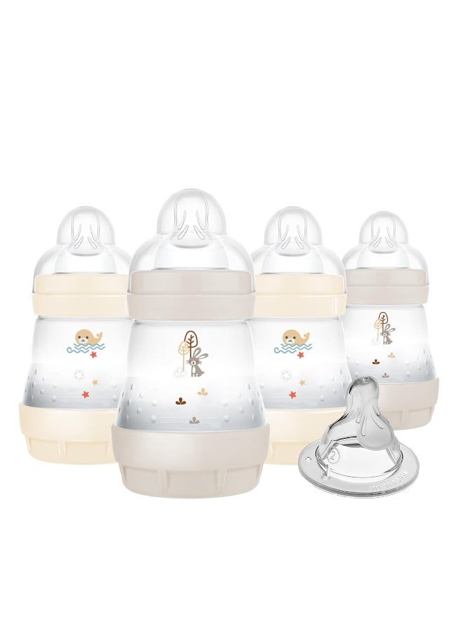 MAM زجاجات مAM 5 أونص سهلة البدء مضادة للمغص للأطفال، تدفق بطيء مع حلمة متوسطة إضافية، تقلل من المغص والغازات والارتجاع، سهلة التنظيف، خالية من BPA، زجاجات للأطفال حديثي الولادة، 0-3 أشهر - Image 1