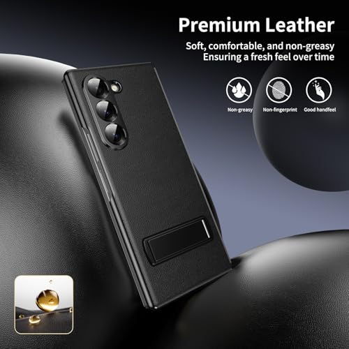 XIMAND for Samsung Galaxy Z Fold 7 Magnetic Flip Folding Case, Multi-Angle Bracket, High Classy Luxurious Business Leather, Full Body Hinge Protective Slim Cover. - Image 4