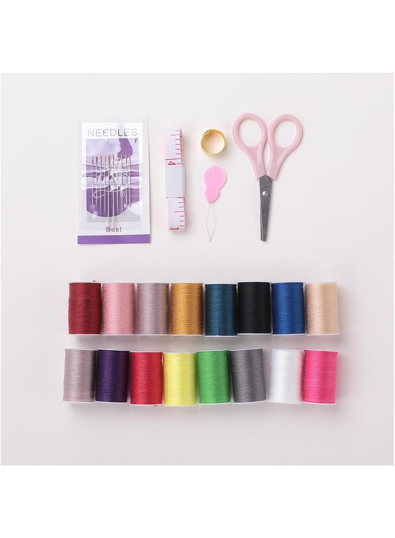 Multifunctional Sewing Kit Set of 33|Silai Machine Tools with Polyester Thread|Steel Needles (Transparent) - Image 4