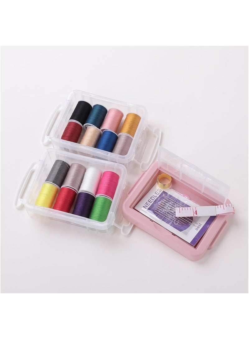 Multifunctional Sewing Kit Set of 33|Silai Machine Tools with Polyester Thread|Steel Needles (Transparent) - Image 3
