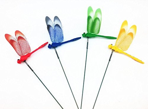 yueton 20pcs Garden Yard Planter Colorful Whimsical Dragonfly Lawn Stakes Garden Ornaments & Patio Decoration - Image 2