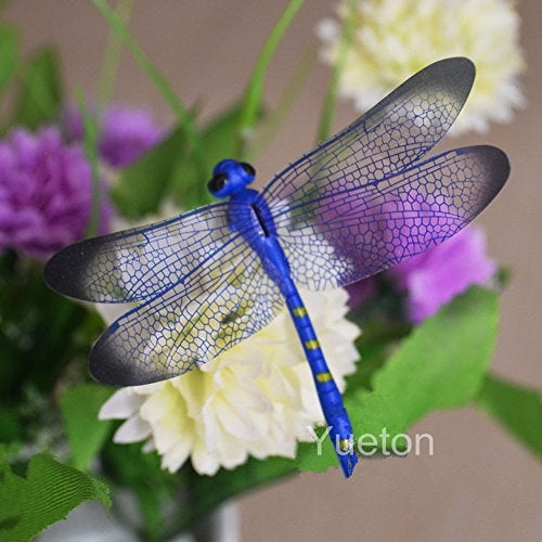 yueton 20pcs Garden Yard Planter Colorful Whimsical Dragonfly Lawn Stakes Garden Ornaments & Patio Decoration - Image 5