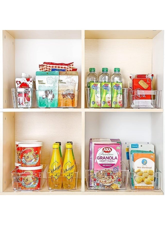 CAZADORA Clear Fridge Organizer Bins Set – Transparent Plastic Storage Containers for Fridge, Freezer, and Pantry | Stackable Space-Saving Design with Built-in Easy-Grip Handles | BPA-Free, Durable, and Food-Safe Plastic Construction | Ideal for Fruits, Vegetables, Drinks, Condiments, Snacks, and Kitchen Essentials | Multi-Purpose Storage Boxes for Home, Office, and Beauty Organizing | 4-Piece Set (14.5" x 8.5") | Crystal Clear Visibility for Effortless Organization | Lightweight, Easy to Clean, and Reusable Kitchen Organizer Bins for Smart Storage - Image 4