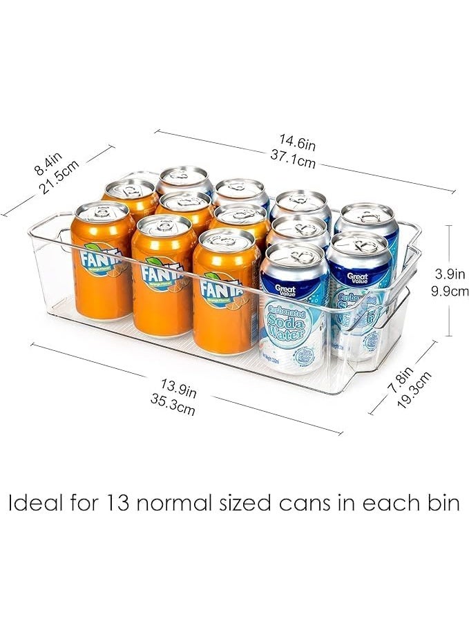 CAZADORA Clear Fridge Organizer Bins Set – Transparent Plastic Storage Containers for Fridge, Freezer, and Pantry | Stackable Space-Saving Design with Built-in Easy-Grip Handles | BPA-Free, Durable, and Food-Safe Plastic Construction | Ideal for Fruits, Vegetables, Drinks, Condiments, Snacks, and Kitchen Essentials | Multi-Purpose Storage Boxes for Home, Office, and Beauty Organizing | 4-Piece Set (14.5" x 8.5") | Crystal Clear Visibility for Effortless Organization | Lightweight, Easy to Clean, and Reusable Kitchen Organizer Bins for Smart Storage - Image 3