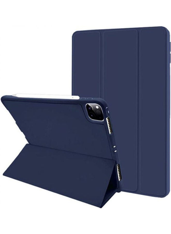 DUSALA Tablet Case for   iPad Pro 11 Case 2020 With Pencil Holder Full Body Protective Rugged Shockproof  Trifold Stand  Auto Wake/Sleep Cover Blue