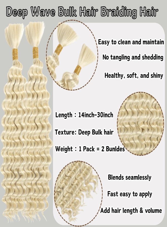 FCHLHFC Deep Wave Bulk Hair For Braiding Hair 22inch 155g No Weft Wet And Wavy Quality Synthetic Hair Braiding Extensions For Boho Braids（2 Bundles/Pack 613#） - Image 2