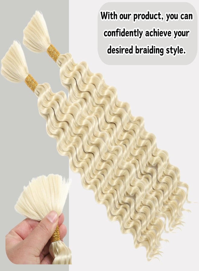 FCHLHFC Deep Wave Bulk Hair For Braiding Hair 22inch 155g No Weft Wet And Wavy Quality Synthetic Hair Braiding Extensions For Boho Braids（2 Bundles/Pack 613#） - Image 5