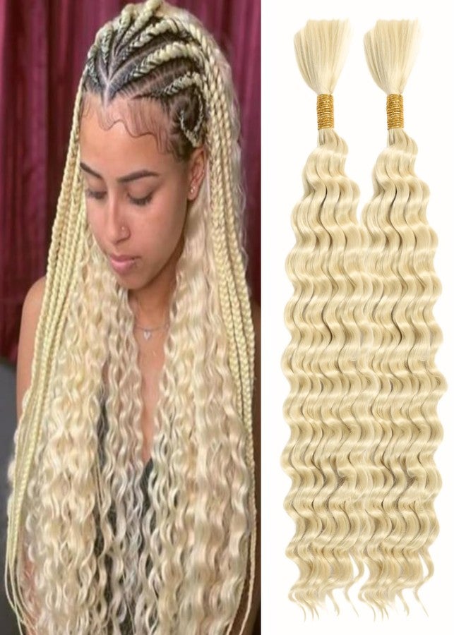 FCHLHFC Deep Wave Bulk Hair For Braiding Hair 22inch 155g No Weft Wet And Wavy Quality Synthetic Hair Braiding Extensions For Boho Braids（2 Bundles/Pack 613#） - Image 1