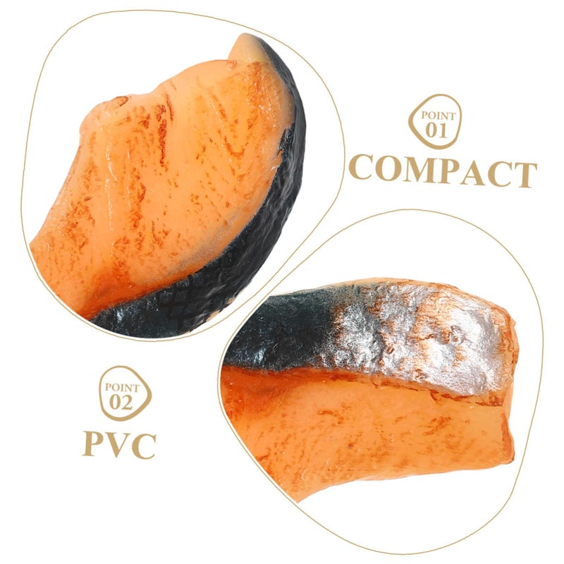 Realistic Thin Fish Slice Artificial Model 2 Pieces Lifelike Seafood Prop for Photography - Image 4