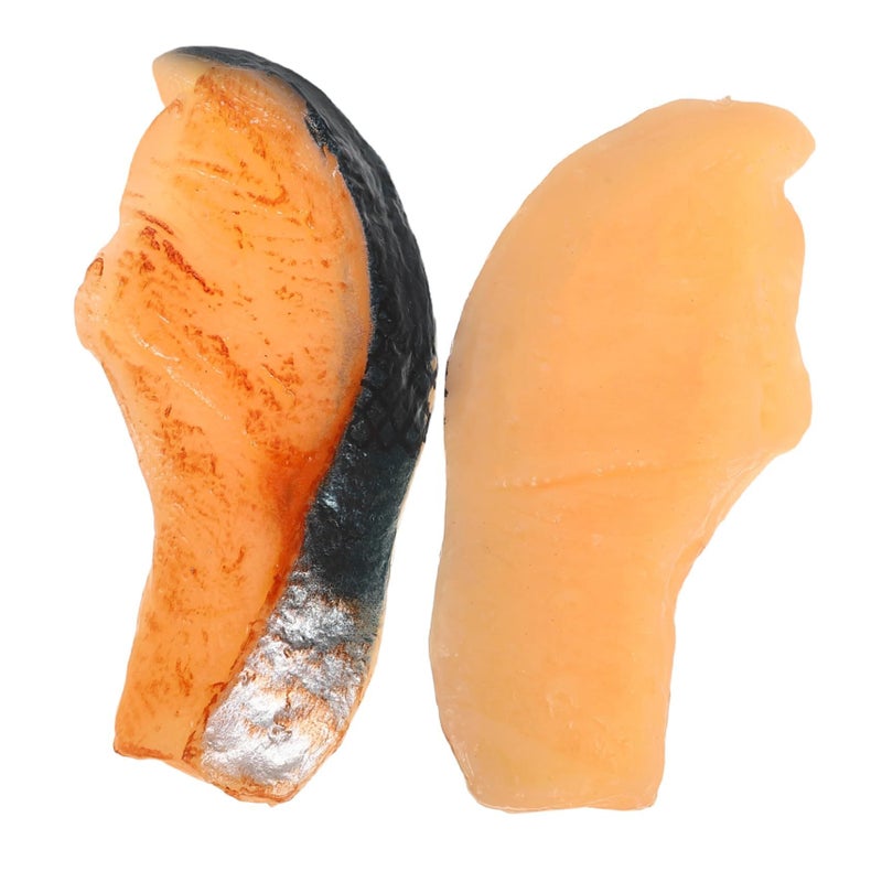 Realistic Thin Fish Slice Artificial Model 2 Pieces Lifelike Seafood Prop for Photography - Image 2