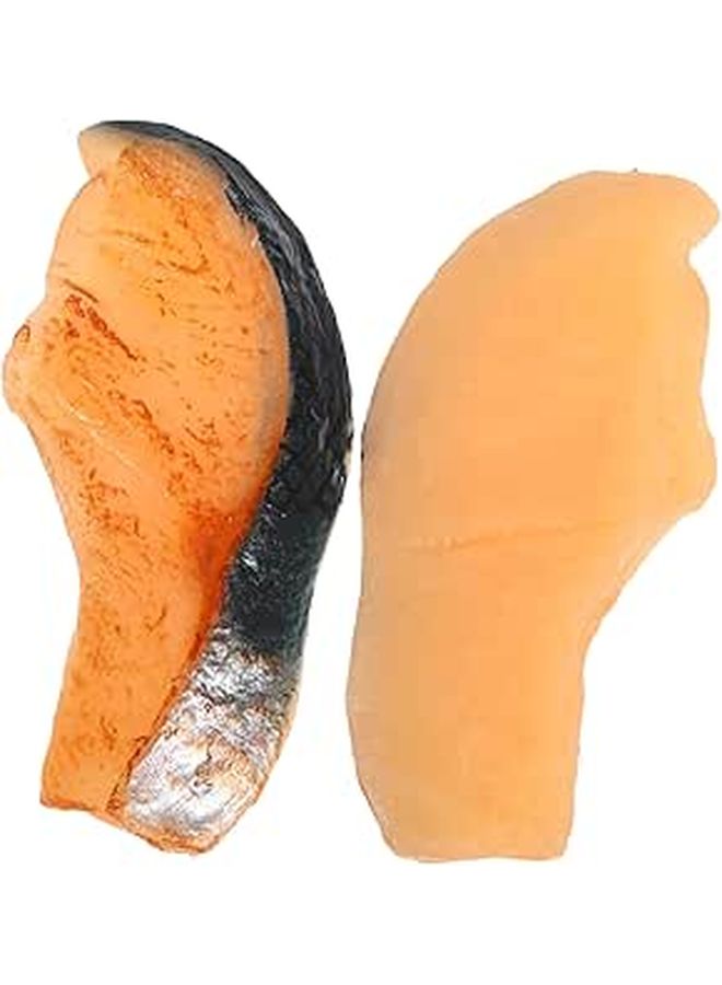 Realistic Thin Fish Slice Artificial Model 2 Pieces Lifelike Seafood Prop for Photography - Image 1