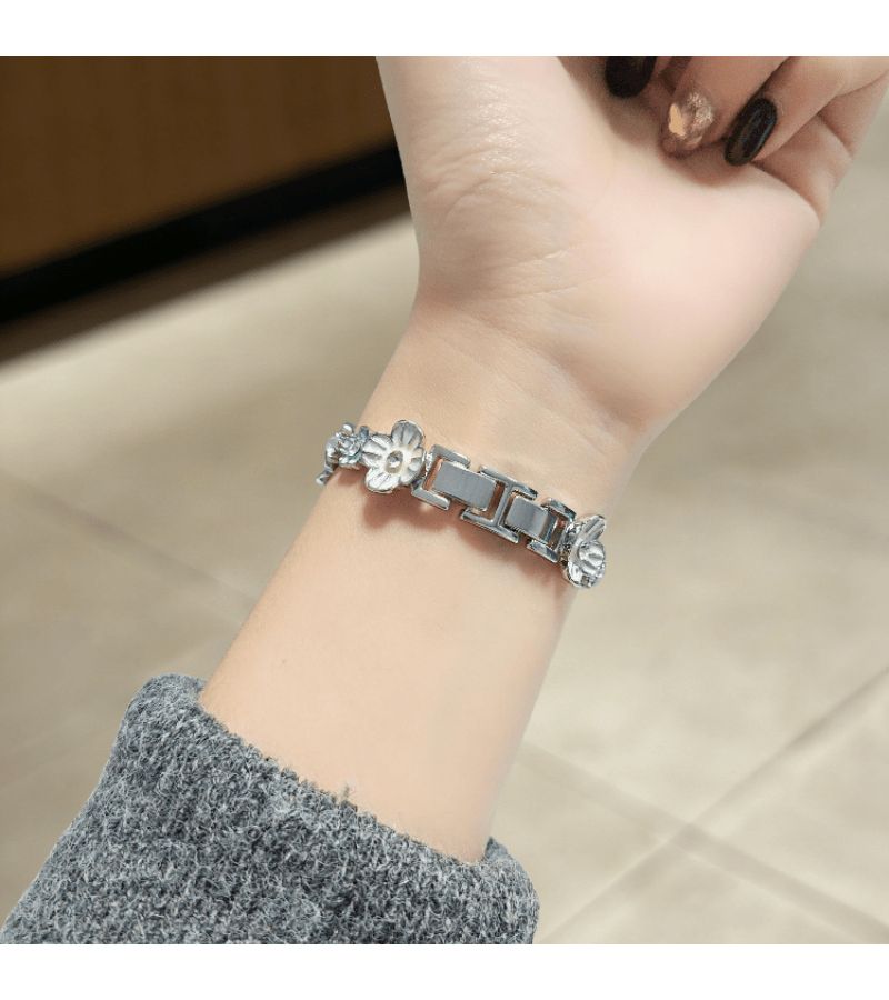 Mixed Color Handmade Flower Metal Bracelet Strap For HW Watch Fit3 Fit4 22Mm 20Mm 18Mm - Image 4