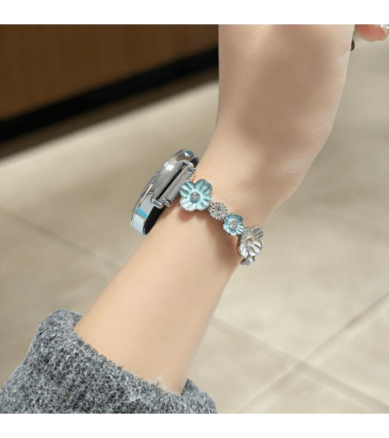 Mixed Color Handmade Flower Metal Bracelet Strap For HW Watch Fit3 Fit4 22Mm 20Mm 18Mm - Image 3