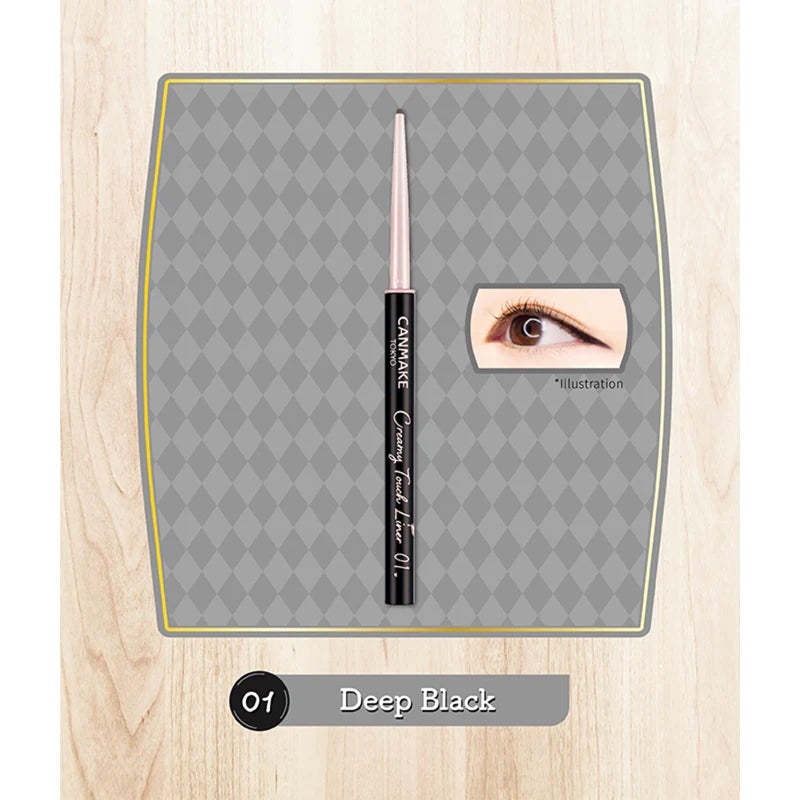 CANMAKE Creamy Touch Liner 1.5mm Slim Eyeliner (0.09 g) (01 Deep Black) - Image 3