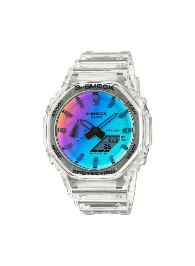 كاسيو ساعة كاسيو جي-شوك GA-2100SRS-7ADR، هيكل Carbon Core Guard، تناظري رقمي، إطار ثماني الأضلاع، مقاومة للصدمات، مقاومة للماء 200 متر، إضاءة LED مزدوجة، التوقيت العالمي - Image 1