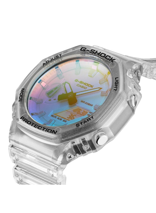 كاسيو ساعة كاسيو جي-شوك GA-2100SRS-7ADR، هيكل Carbon Core Guard، تناظري رقمي، إطار ثماني الأضلاع، مقاومة للصدمات، مقاومة للماء 200 متر، إضاءة LED مزدوجة، التوقيت العالمي - Image 4