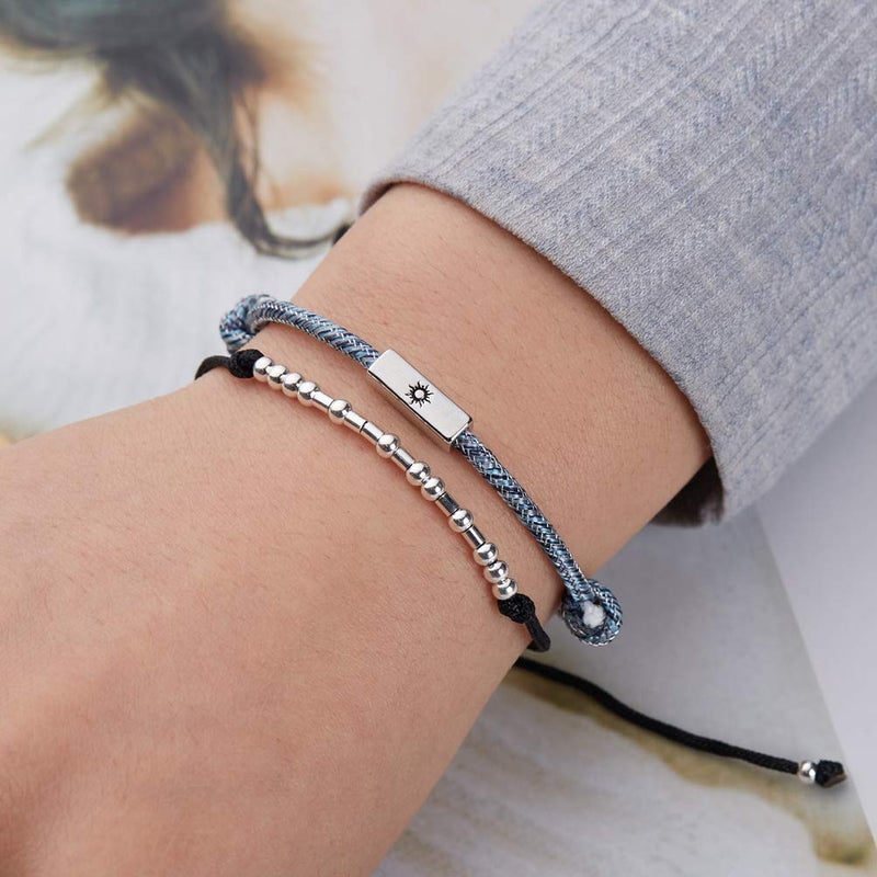 ASELFAD Strength Bracelet for Women Sterling Silver Morse code Bracelets,Inspirational Encouragement Gift for Friends Female,Best friend - Image 4