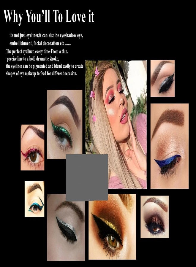 Bigwig Liquid Glitter Eyeliner,Water Resistant,Long-Lasting,Smudge-Proof,(multicolour)(pack of 3) (SHIMMER BLUE,GREEN,PINK) - Image 3