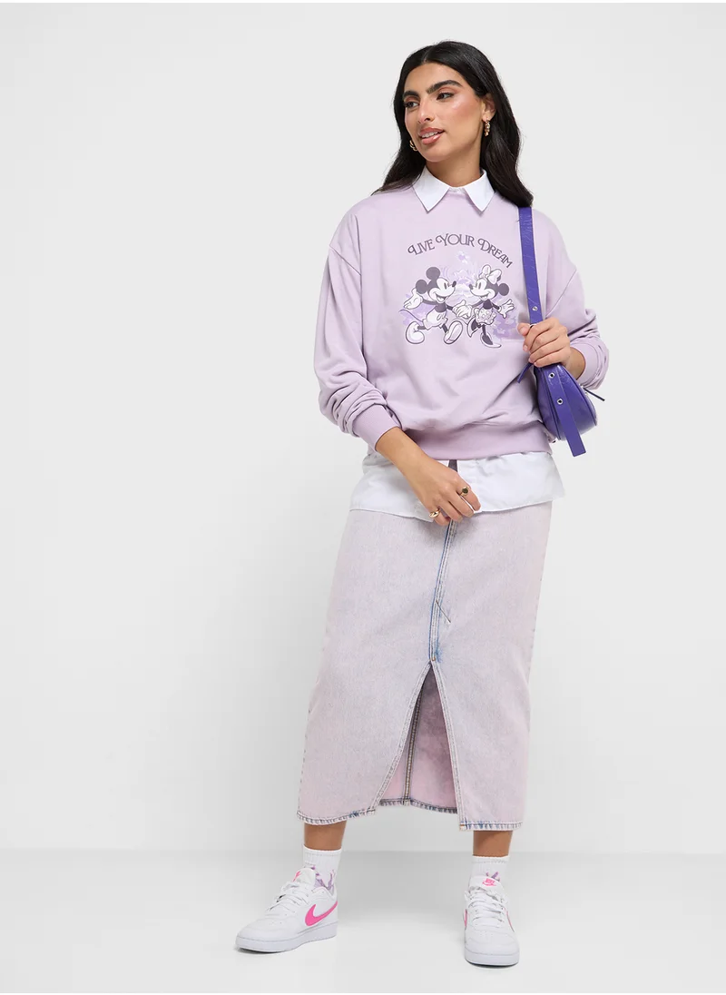 Disney Mickey & Friends Oversize Graphic Sweatshirt