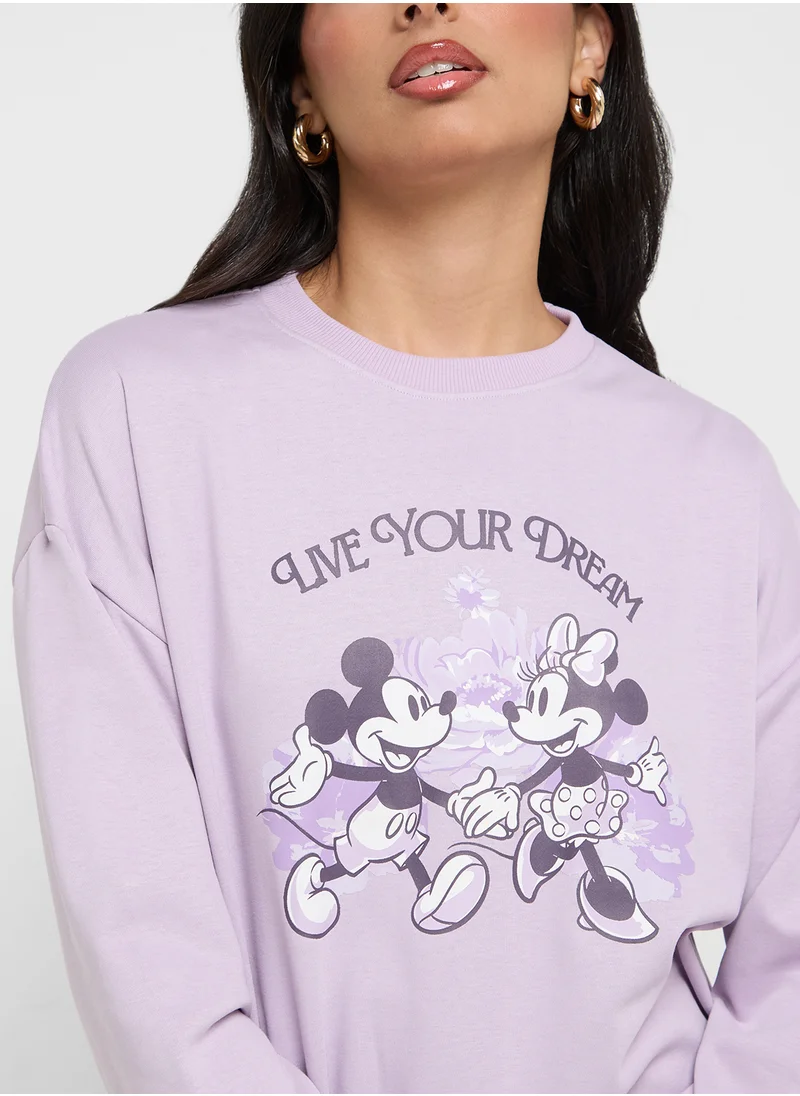 Disney Mickey & Friends Oversize Graphic Sweatshirt