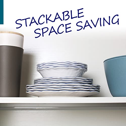 DAPOTO Melamine Dinnerware Set for 4-16 Pcs:Camping Dishes Set with Dinner Plates,Salad Plates,Cups and Bowls.Lightweight and Unbreakable.Indoor and Outdoor Use. - Image 3