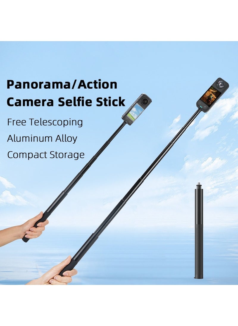 XICEN Invisible Selfie Stick, 1/4" Extendable Monopod Pole, Camera Stick  for Insta360 X5 X4, DJI OSMO Pocket 3/Action 4, Wrist Strap Included (135cm)  - Image 2