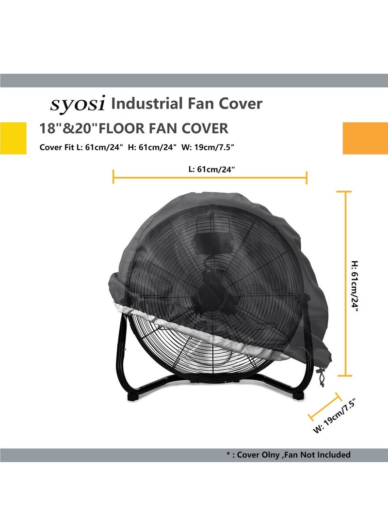 Generic Industrial Fan Cover Waterproof and Dustproof Cover for Most 18" 20" High Velocity Electric Industrial and Home Floor Fan Household Fan Cover For Outdoor Black 24"x7.5"x24"  - Image 5