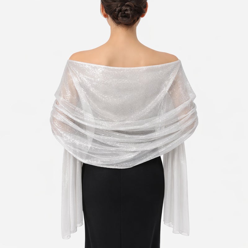 Sparkling Sequin Shawl for Wedding Bridal Party Evening Scarf - Image 1