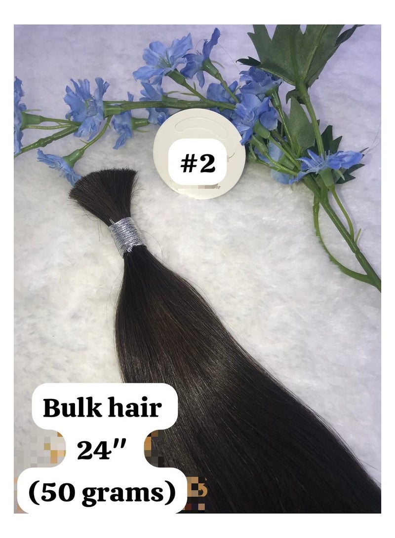 Estelle Bulk Straight Human Hair for Braids 100% Remy Human Hair Extensions  Color2 - Image 2