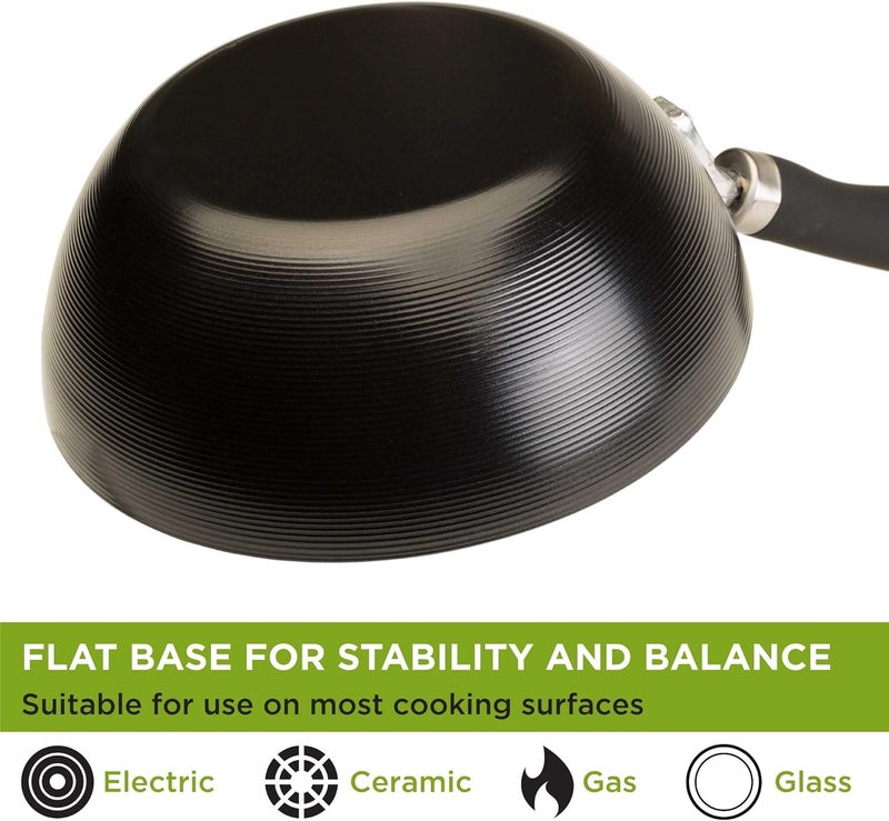 Ecolution Non-Stick Carbon Steel Wok with Soft Touch Riveted Handle, 8",Black - Image 5