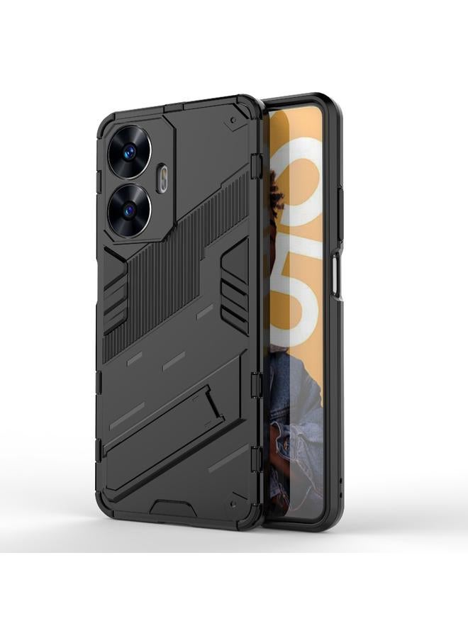 S-TOP Case For Realme C55 Punk Armor 2 in 1 PC + TPU Shockproof Phone Case with Invisible Holder - Image 1