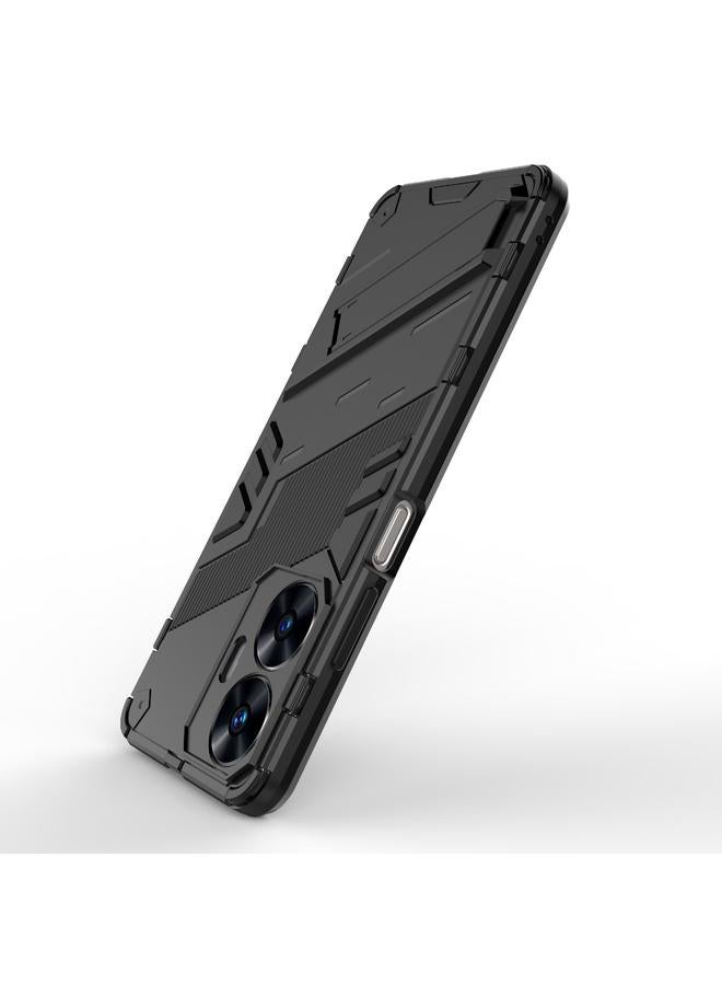 S-TOP Case For Realme C55 Punk Armor 2 in 1 PC + TPU Shockproof Phone Case with Invisible Holder - Image 4