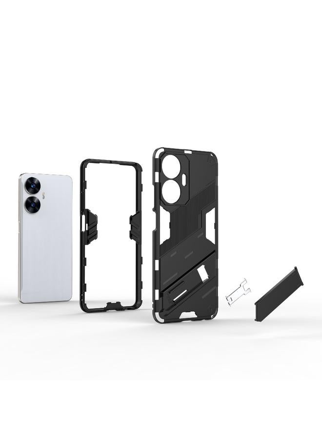 S-TOP Case For Realme C55 Punk Armor 2 in 1 PC + TPU Shockproof Phone Case with Invisible Holder - Image 5