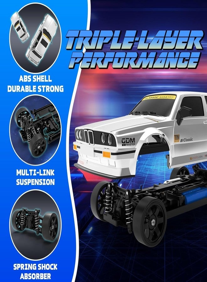 RABJET 1:16 Scale RC Drift Car – 4WD High-Speed 50km/h Remote Control Car with Gyro, LED Lights, ESP & Drift Tires – Full Proportional RC Racing Car for Kids & Adults, Multicolor - Image 5