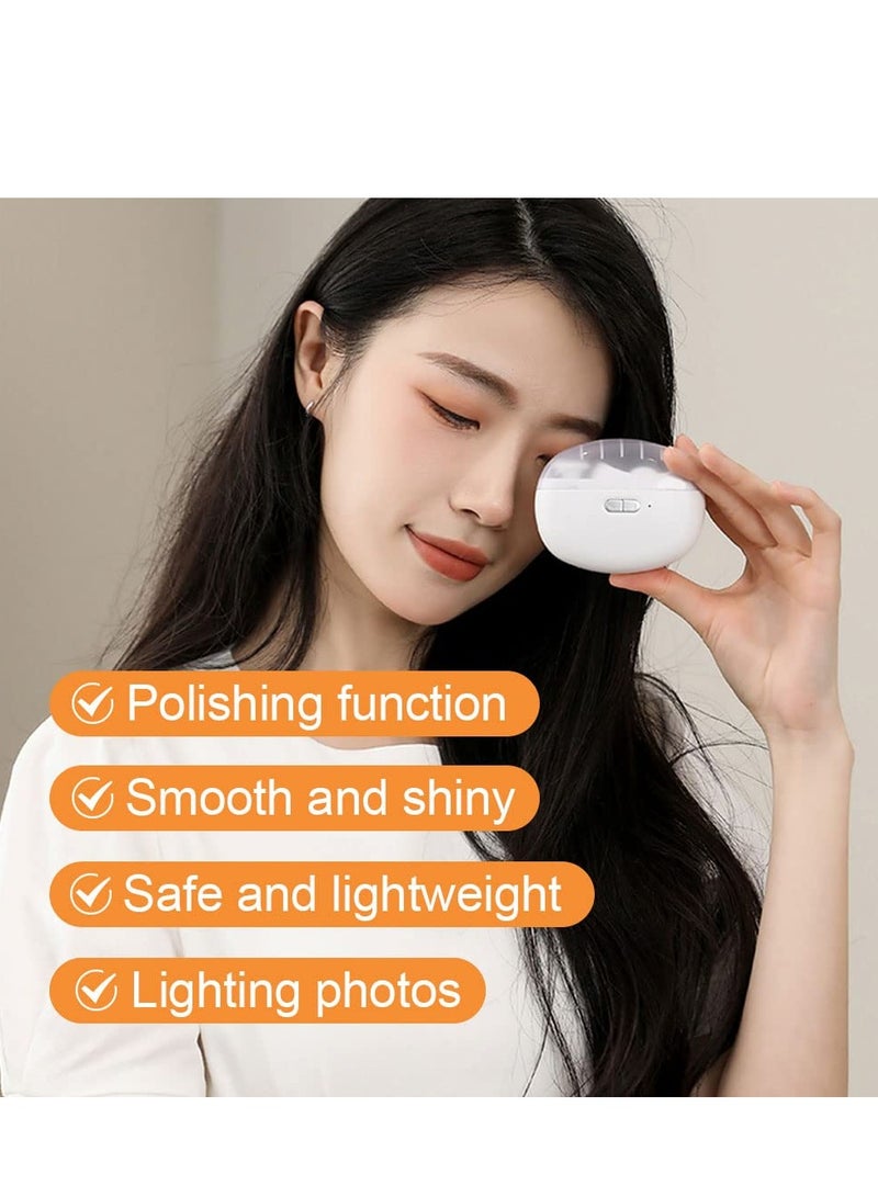 سيوسي مقص أظافر كهربائي أوتوماتيكي، مقص أظافر ومبرد تصميم 2 في 1، تخزين قصاصات الأظافر، أداة تشذيب أظافر آمنة قابلة لإعادة الشحن عبر USB للأطفال والأطفال وكبار السن والكبار (أبيض) - Image 2