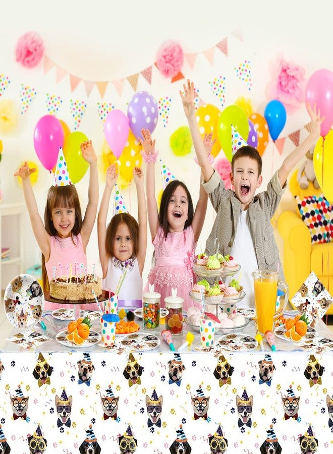 OULUN Dog Party Tableware Set,20 Plates and 20 Napkins and Tablecloth71 '' x 42 '',Dog Birthday Theme Party Decorate Supplies - Image 4