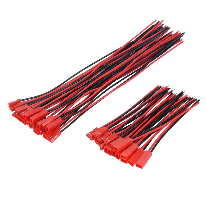 eBoot 20 Pairs 22 AWG Plug Connector 2 Pin Male Female Plug Connector Cable Wire for LED Lamp Strip RC Toys Battery, 4 Inch, 6 Inch - Image 1