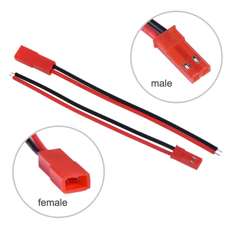 eBoot 20 Pairs 22 AWG Plug Connector 2 Pin Male Female Plug Connector Cable Wire for LED Lamp Strip RC Toys Battery, 4 Inch, 6 Inch - Image 4
