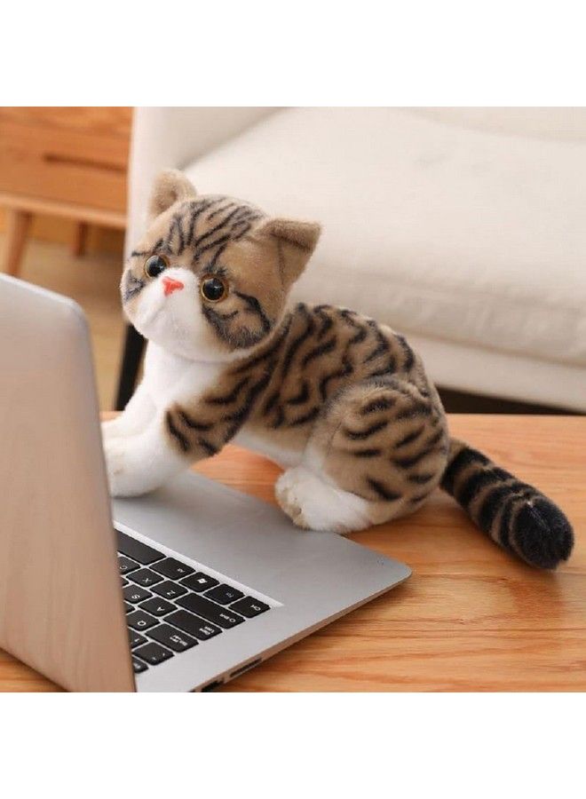 Tickles Cute Daisy Cat Soft Stuffed Plush Animal Toy For Kids Girls Birthday Gifts (Color: Brown Size: 25 Cm) - Image 2